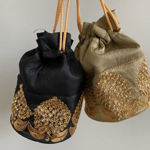 Indian black and gold mini hand bag